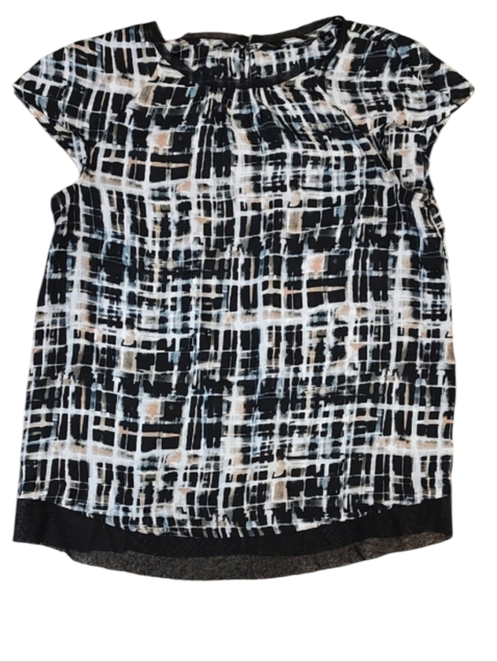 Simply Vera Vera Wang Black and White Patterned Blouse (#C1017)
